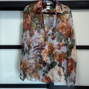 ❌SOLD❌ Dolce Gabbana Sheer Floral Silk Blouse